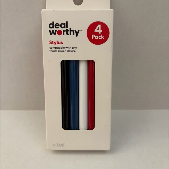 deal worthy Other - Dealworthy 4 Pack Stylus Pens Red Blue Black White Touchscreen Tablet Phone